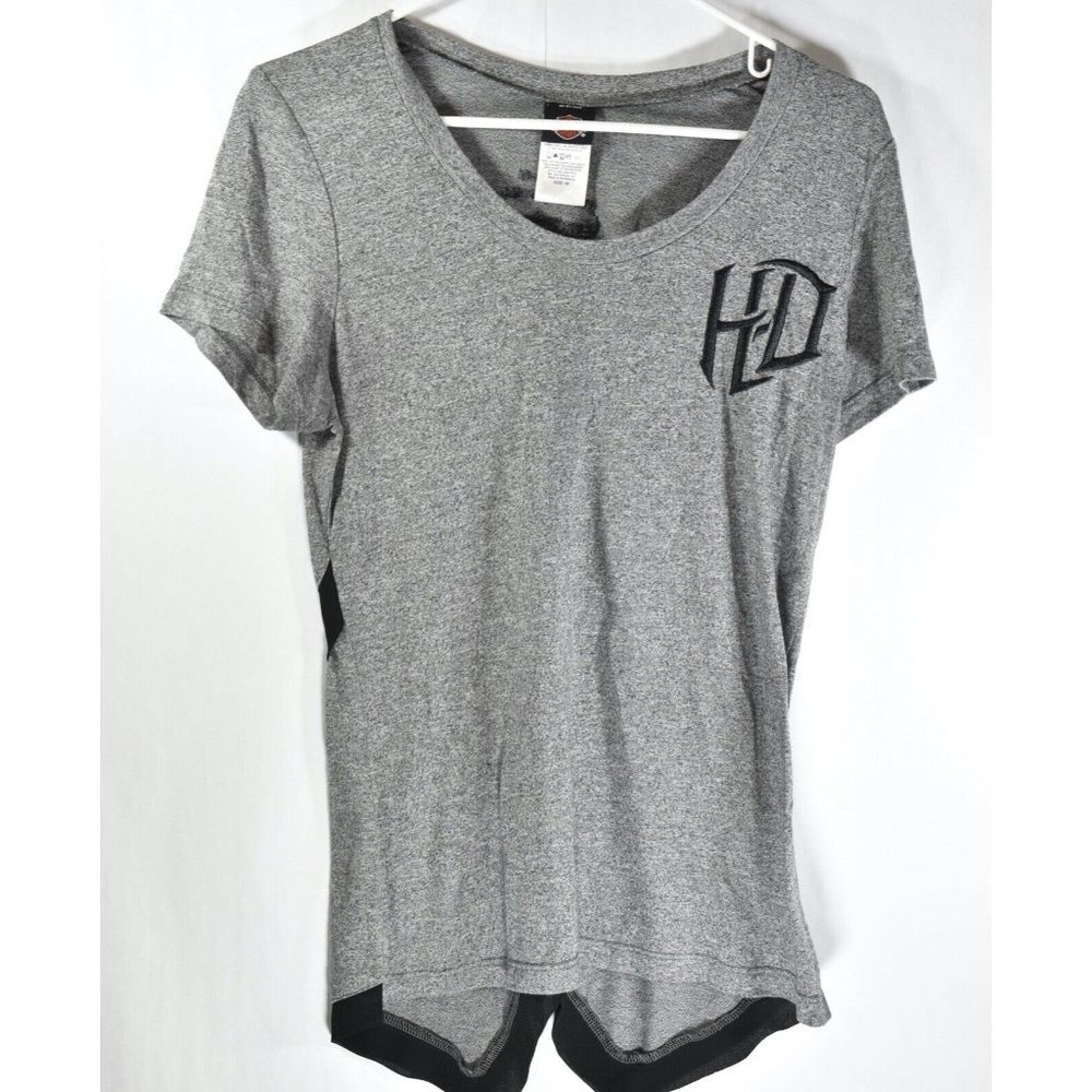 Harley-Davidson Women's M Medium Shirt Gray Embroidered Hem Detail El Paso TX